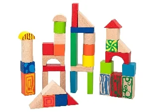 50 Blocs de construction en bois - Montessori