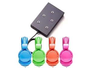 Coin écoute + 4 casques couleurs